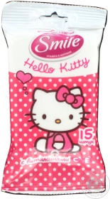 Серветки вологі Smile Hello Kitty 15шт