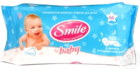 Серветка волога Smile Baby з Д-пантенолом 66шт