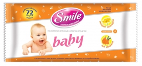 Серветки вологі дитячі Smile Baby Сік алоє,екстракт ромашки 72шт