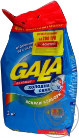 Стиральный порошок GALA холодная сила, яркие цвета, автомат 3кг Украина