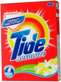 Стиральный порошок Tide Абсолют лимон и белая лилия для ручной стирки 400г