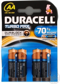 Батерейка Durasell Turbo AA алкалінова 1.5V LR6 4шт