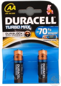 Батерейка Durasell Turbo AA алкалінова 1.5V LR6 2шт