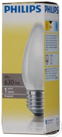 Лампа Philips B35 свічка матова 60w Е27 FR