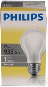 Лампа Philips A55 звичайна матова 75w Е27 FR