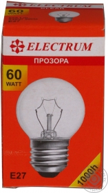 Лампа сферична прозора Electrum 60W E27 A-IB-0034