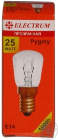 Лампа розжарювання прозора Electrum Pygmy 25W E14 A-IP-0885