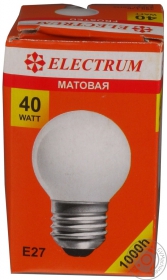 Лампа сферична матова Electrum 40W E27 A-IB-0033