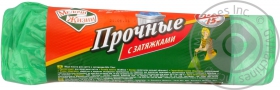 Пакети для сміття із затяжкою Мелочи Жизни Зелені 60л 15шт