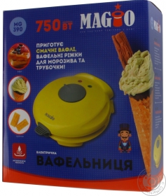 Вафельниця Magio МG-390,750Вт, антипригар.+конус