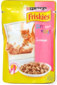 Корм Friskies з Куркою.Шматочки у підливці. Консервований повнораціонний корм для кошенят 100г