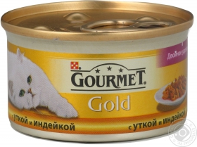 Консерва для котів Gourmet Gold Качка,Індичка 85г