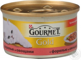 Консерва для котів Gourmet Gold Форель,овочі шматочки у підливі 85г