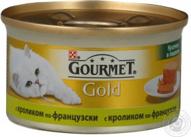 Консерва для котів Gourmet Gold з кроликом шмат.у паштеті 85г