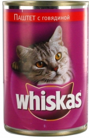 Корм для котів Whiskas Паштет Яловичина 400г