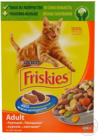 Корм для котів сухий Friskies Курка,печінка,овочі 400г